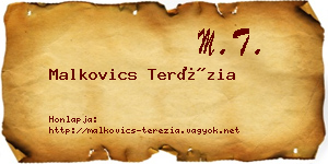 Malkovics Terézia névjegykártya