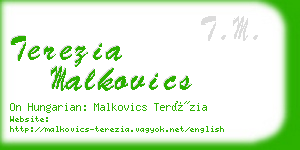 terezia malkovics business card